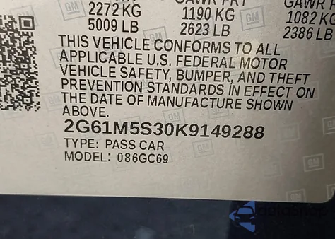 2019 Cadillac Xts Luxury from USA, damaged, VIN 2G61M5S30K9149288